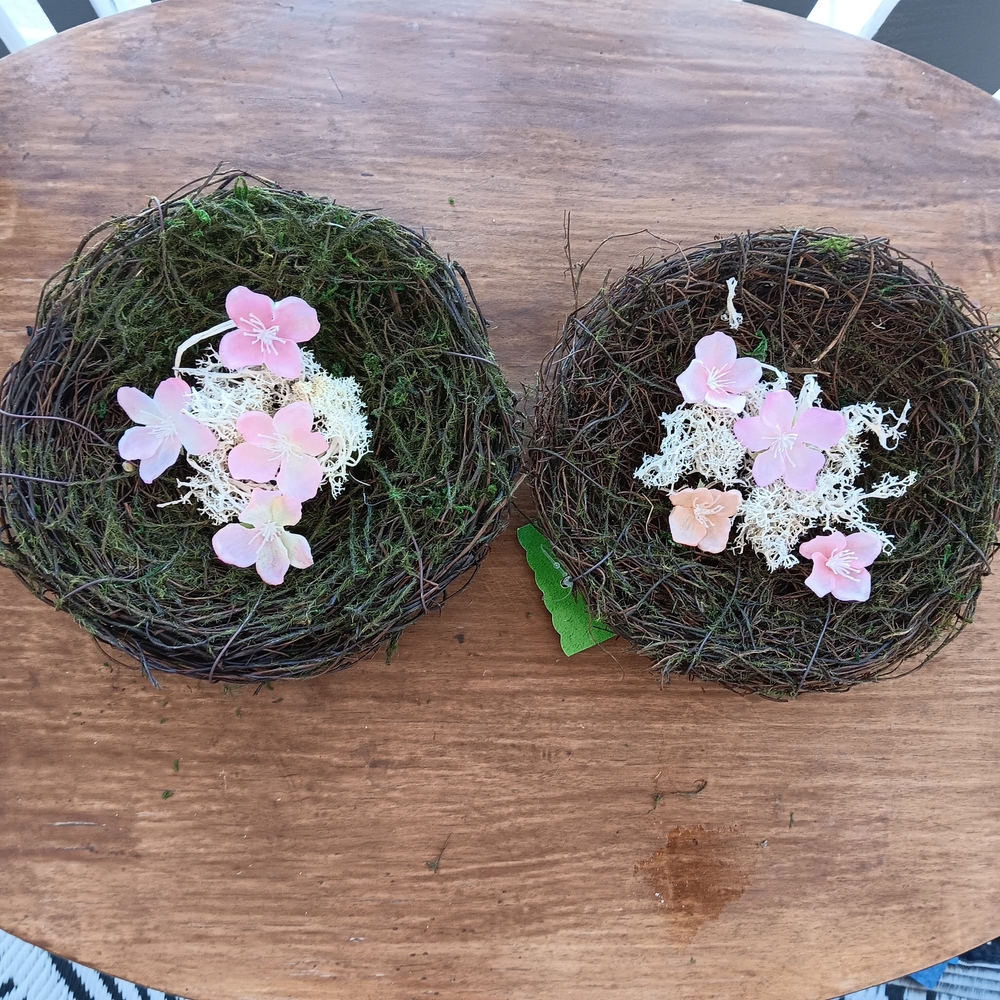 Ashland Faux Floral Nests with Pink Accents